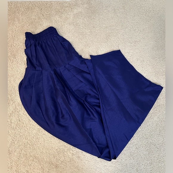 Red and blue silk indo western, Patiala bottom - Picture 5 of 6